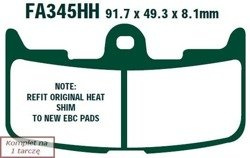Brake pads EBC FA345HH wzmacniane (set on 1 disk)
