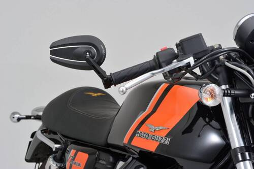 D-MIRROR-6 TYPE-U/BAREND SHORT, ALU.BLACK 1PC E-MARKED