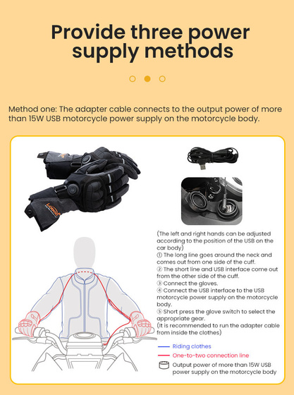 LOBOO Podgrzewane rękawice motocyklowe Czarne (01.2.09057.001.01)