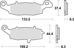 TRW LUCAS BRAKE PADS KH229 ORGANIC KAWASAKI ER5 01-06, ER6 06-16, VERSYS 650 07-09, KLR 650 95-04, Z 750 04-06, ZR7 99-04, VN 800 96-03, VN 900 06-17, GPZ / ZR 1100 96-98, VN 1500 96-03, VN 1600 03-08, VN 1700 09-17, FRONT
