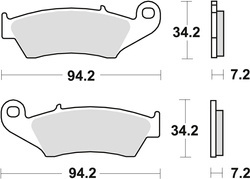 TRW LUCAS KLOCKI HAMULCOWE KH185 KH389 SINTER OFFROAD HONDA XL 125 03-08, XR 400 96-03, XLV 650 TRANSALP 97-13, XRV 750 AFRICA TWIN 93-03, KAWASAKI KLX 650 93-01, SUZUKI DRZ 400 00-08, PRZÓD
