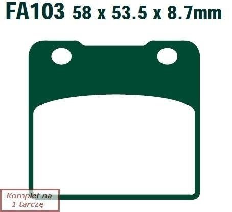 Brake pads EBC FA103 (set on 1 disk)