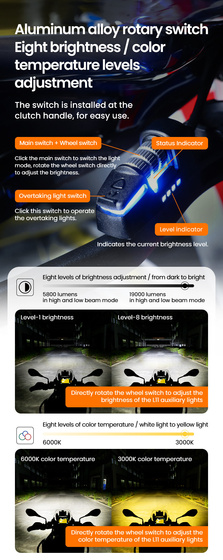 LOBOO L16 światło drogowe i mijania pomocnicze (czarne) (10.1.01016.001.01)