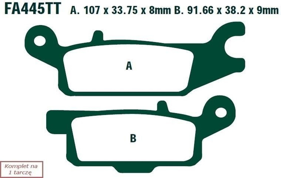 Brake pads EBC FA445R (set on 1 disk) (odpowiednik PROX 37.275102)