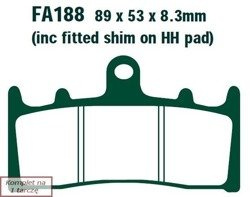 Brake pads EBC FA188 (set on 1 disk)