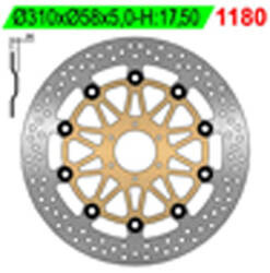 NG TARCZA HAMULCOWA PRZÓD HONDA CB 1000 BIG ONE '93-96, VFR 750 R '88-91 (310X58X5MM) (6X6,5MM) PŁYWAJĄCA (NA ZAMÓWIENIE)