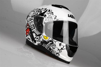 Kask Motocyklowy LAZER RAFALE EVO Stickerbomb (kol. Biały - Czarny - Srebrny - Czerwony) rozm. L
