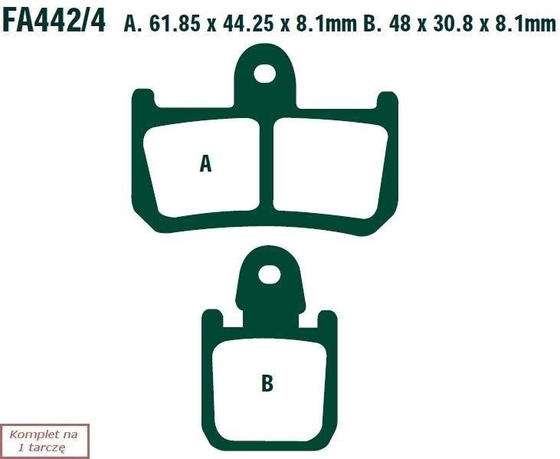 Brake pads EBC FA442/4HH wzmacniane (set on 1 disk)