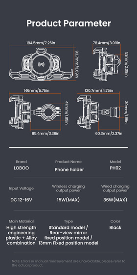 LOBOO Uchwyt na telefon PH02S (13mm) (10.3.08002.136.11)