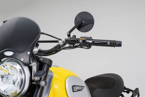 80917 "D-MIRROR-18" ABS NYLON HANDLE BAR CLAMP MIRROR BLACK