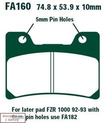 Klocki hamulcowe EBC FA160 (kpl. na 1 tarcze)