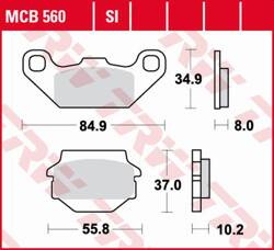 TRW LUCAS ZF KLOCKI HAMULCOWE KH SINTER OFFROAD KAWASAKI KFX 250 '87-'04, KEF 300 LAKOTA '95-'03, SUZUKI LT-R 250 '87-'90, LT-R 500 '87-'95 PRZÓD YAMAHA TDR 125 '91-'92 TYŁ