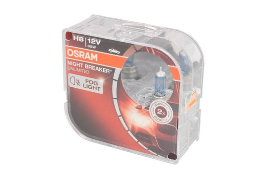 Żarówka (Zestaw 2szt.) H8 12V 35W PGJ19-1 Night Breaker Plus 110%, biała/niebieska