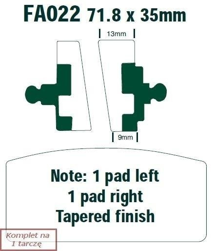 Brake pads EBC FA022 (set on 1 disk)