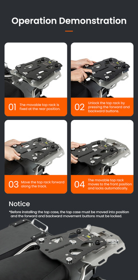 LOBOO Uchwyt kufra centralnego (wersja regulowana) KTM1290 Super Adventure (2022-) (10.3.22251.101.01)
