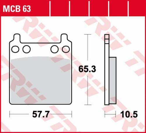 TRW LUCAS ZF KLOCKI HAMULCOWE KH032 ORGANIC HONDA CB 750F SUPERSPORT '75-'78, GL 1000 GOLDWING '74-'78 TYŁ