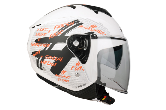 Kask Motocyklowy LAZER JH7 HASHTAG (kol. Jasny - Połysk) rozm. S