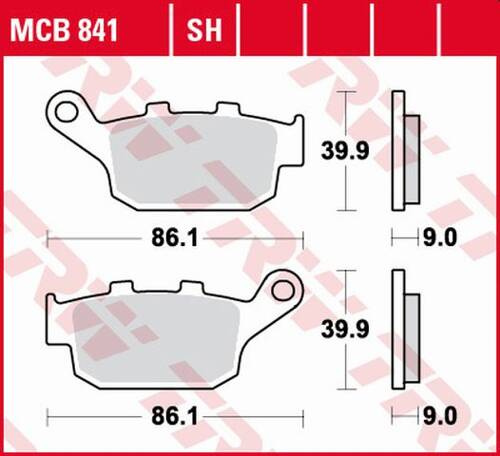 TRW LUCAS BRAKE PADS KH496 SINTER STREET HONDA CBF 500 / CB 500 X / CBR 500 13-, CB 650 F / CBR 600 14-, NC 750 14-, KAWASAKI VERSYS 650 15-, Z 750 11-14, Z 800 13-17, SUZUKI SFV 650 GLADIUS 09-16, REAR