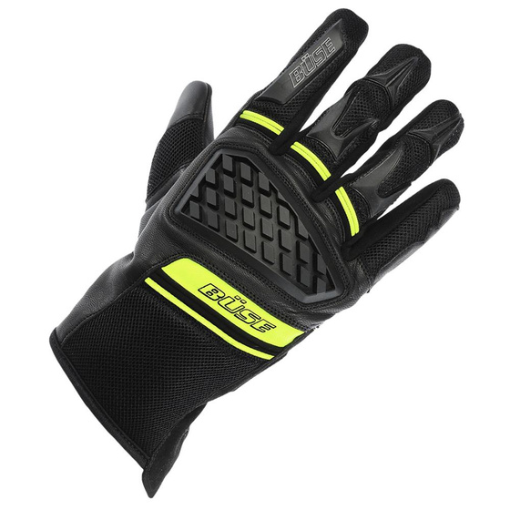 Rękawice motocyklowe damskie BUSE Braga czarno/neonowo żółte 05