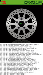 NG TARCZA HAMULCOWA TYŁ HARLEY DAVIDSON 883/1200 (260X56,3X6) (5X10,5MM)