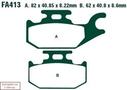 Brake pads EBC FA413R (set on 1 disk) (odpowiednik PROX 37.236102)