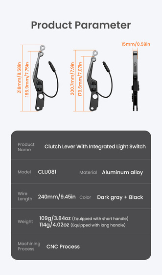 LOBOO Dźwignia sprzęgła BMW ze zintegrowanym przełącznikiem świateł (10.1.10081.001.01)