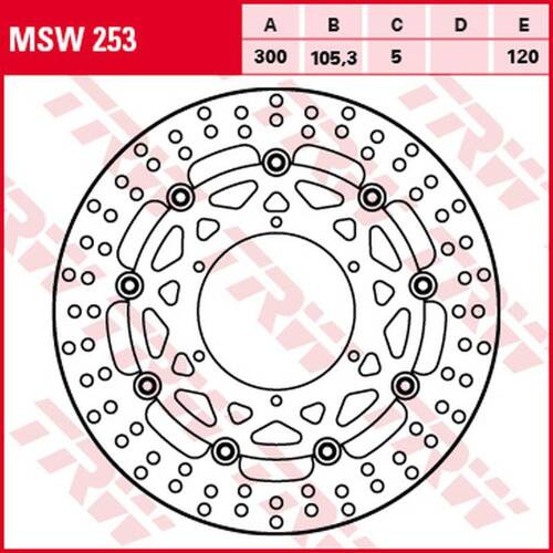 TRW LUCAS ZF TARCZA HAMULCOWA PRZÓD BMW G 650GS SERTAO '11-'14, F 650GS '08-'12, F 700GS '13-'18, F 800GS/ADV '08-'18 (300X105X5MM)