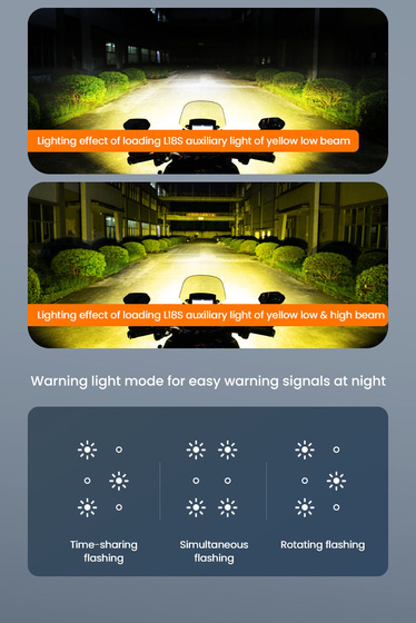 LOBOO L18S światło drogowe i mijania pomocnicze (czarne) (10.1.01018.001.01)