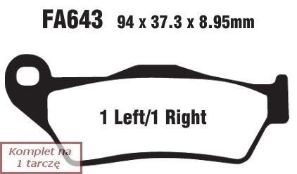 Brake pads EBC FA643HH wzmacniane (set on 1 disk)