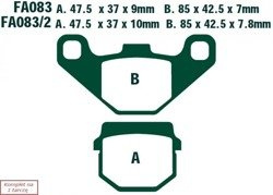 Brake pads EBC FA083R (set on 1 disk) (odpowiednik PROX 37.106002)