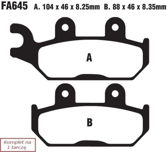 Brake pads EBC FA645TT (set on 1 disk)
