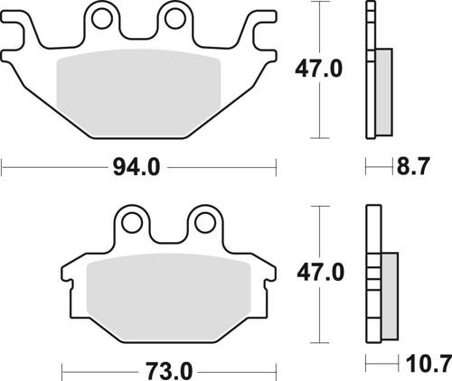 TRW LUCAS BRAKE PADS KH377 SINTER OFFROAD CAN-AM DS 250 08-15, KAWASAKI KVF 300 13-, FRONT/REAR