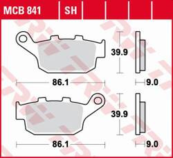 TRW LUCAS BRAKE PADS KH496 ORGANIC HONDA CBF 500 / CB500 X / CBR500 13-, CB 650 F / CBR 600 14-, NC 750 14-, KAWASAKI VERSYS 650 15-, Z 750 11-14, Z 800 13-17, SUZUKI SFV 650 GLADIUS 09-16, REAR