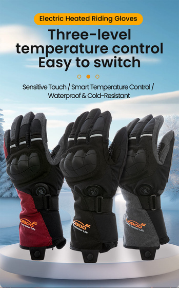 LOBOO Podgrzewane rękawice motocyklowe Szare (01.2.09048.001.01)