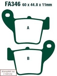 Brake pads EBC MXS346 off-road wyczynowe (set on 1 disk)