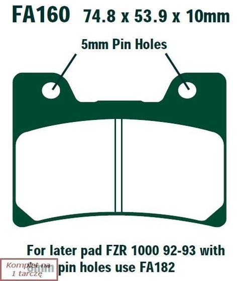 Brake pads EBC FA160 (set on 1 disk)