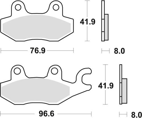TRW LUCAS KLOCKI HAMULCOWE KH165 ORGANIC HONDA NSR 50 93-96 CB 125F 14-16, KAWASAKI EX 250 07-17, KLF 300 89-07, SUZUKI DR 250 82-87, DR 800 91-96, YAMAHA XTZ 750 89-97, PRZÓD/TYŁ (PROMOCJA)