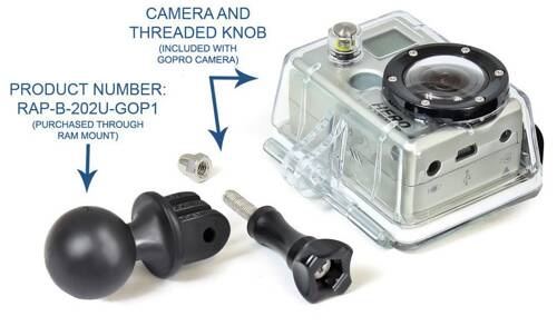 RAP-B-400-GOP1U Tough-Claw™ Double Ball Mount with Universal Action Camera Adapter