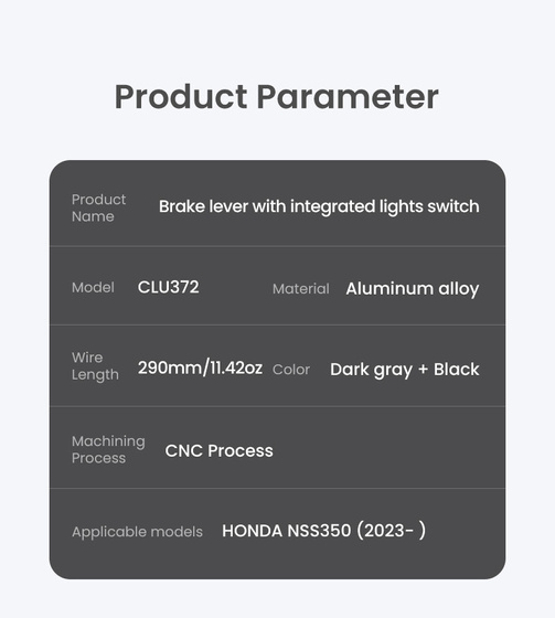 LOBOO Dźwignia hamulca tylnego ze zintegrowanym przełącznikiem świateł (10.1.10372.001.01)