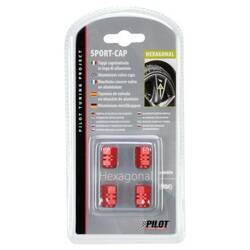02504 Sport-Cap Hexagonal, set of 4 valve caps - Blue
