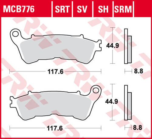 TRW LUCAS BRAKE PADS KH388 SINTER STREET HONDA CBF 500 04-08, CBF 600 04-15, NT 700 V 06-13, XL 700 V 08-13, XL 1000 V 04-13, SUZUKI BURGMAN 125 07-13, FRONT