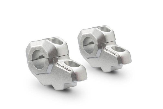 ZESTAW PODWYŻSZAJĄCY KIEROWNICĘ 22MM, PODWYŻSZENIE 30MM, PRZESUNIĘCIE 21MM, SILVER, SW-MOTECH