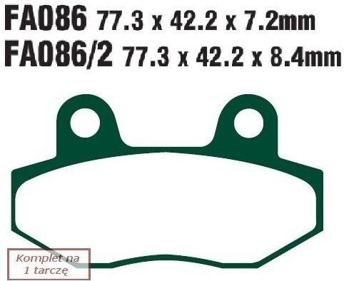 Brake pads EBC FA086/2 (set on 1 disk)