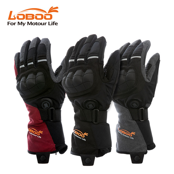 LOBOO Podgrzewane rękawice motocyklowe Czerwone (01.2.09054.001.01)