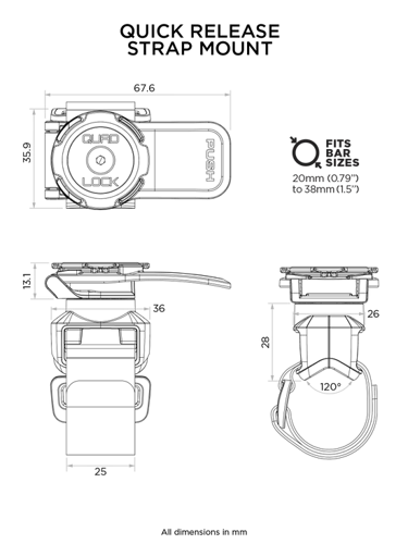 Podstawa z paskiem Quad Lock® z możliwością szybkiego demontażu