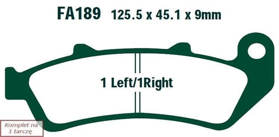 Brake pads EBC FA189 (set on 1 disk)