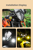 LOBOO L12T światło drogowe i mijania pomocnicze pasuje do rur o średnicy 22/25/28 mm (czarne) (10.1.01003.001.13)