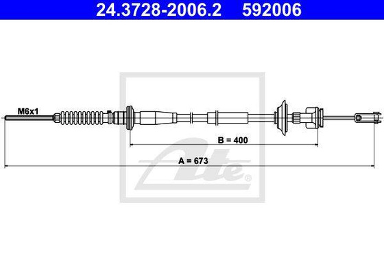 Linka sprzęgła (673mm) SUBARU JUSTY III SUZUKI IGNIS II 1.5 09.03-