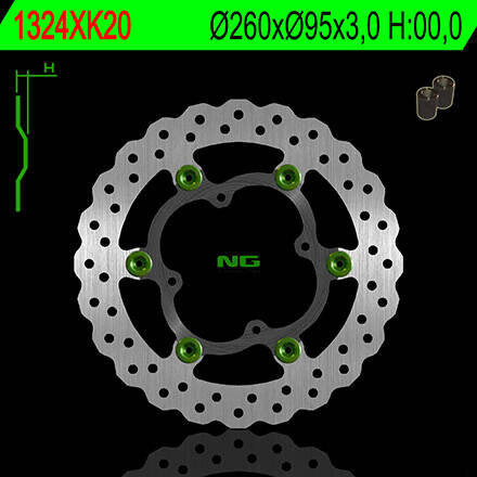 NG TARCZA HAMULCOWA PRZÓD Z ADAPTEREM OVERSIZE KTM SX85 '11-'13 (PŁYWAJĄCA) (260X95X3)