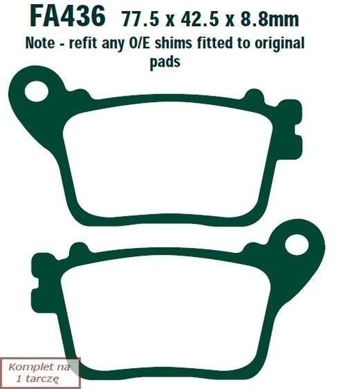 Brake pads EBC FA436V V-PAD (set on 1 disk)